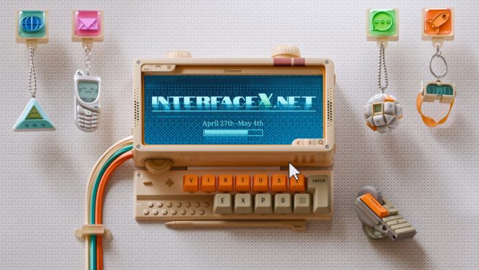 Promotional artwork for InterfaceX26, a Steam event celebrating ‘Fake OS’ games set inside digital interfaces such as desktops, chat logs, and operating systems.
